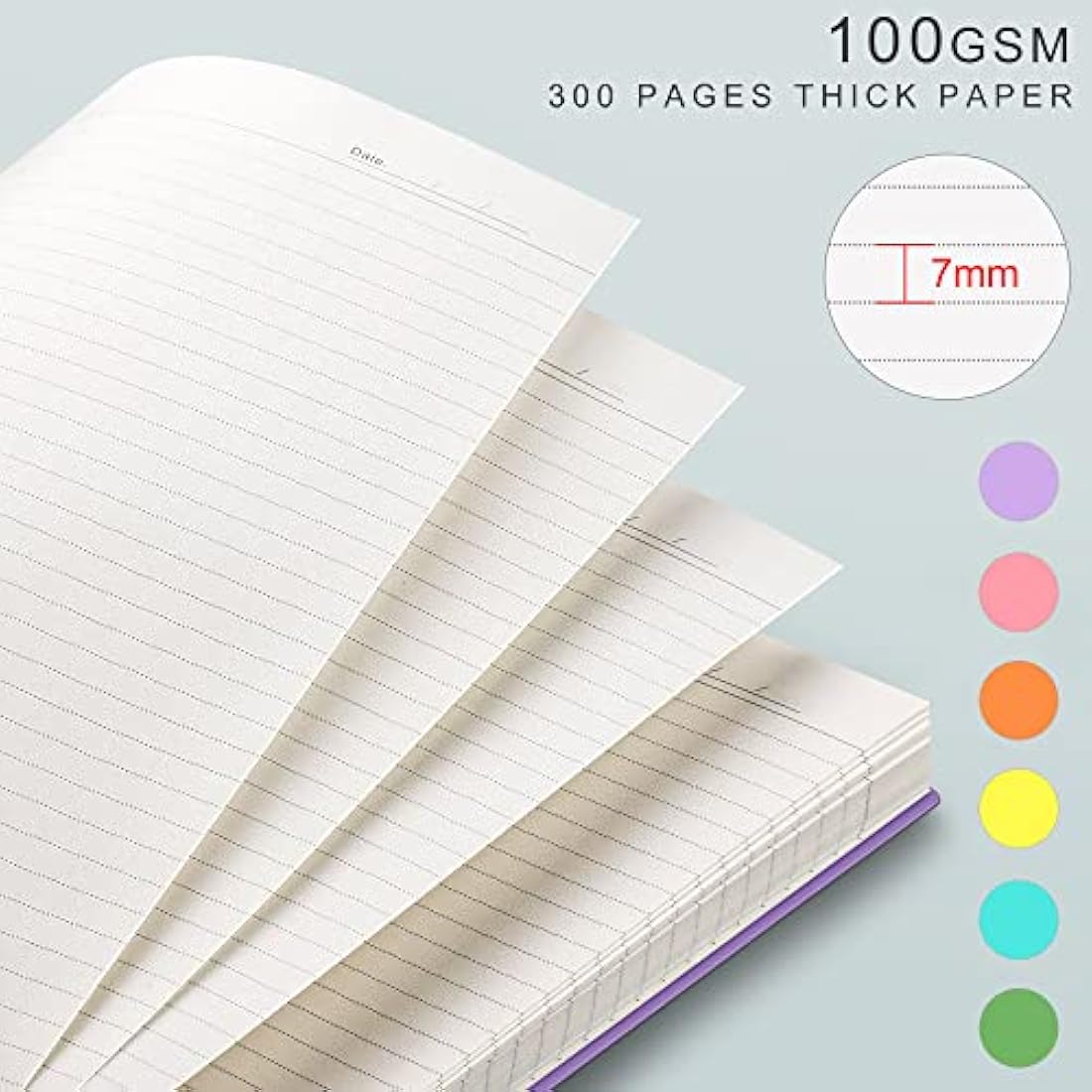 EMSHOI A4 Spiral Notebook - 300 Pages College Ruled 100gsm Paper, Orange