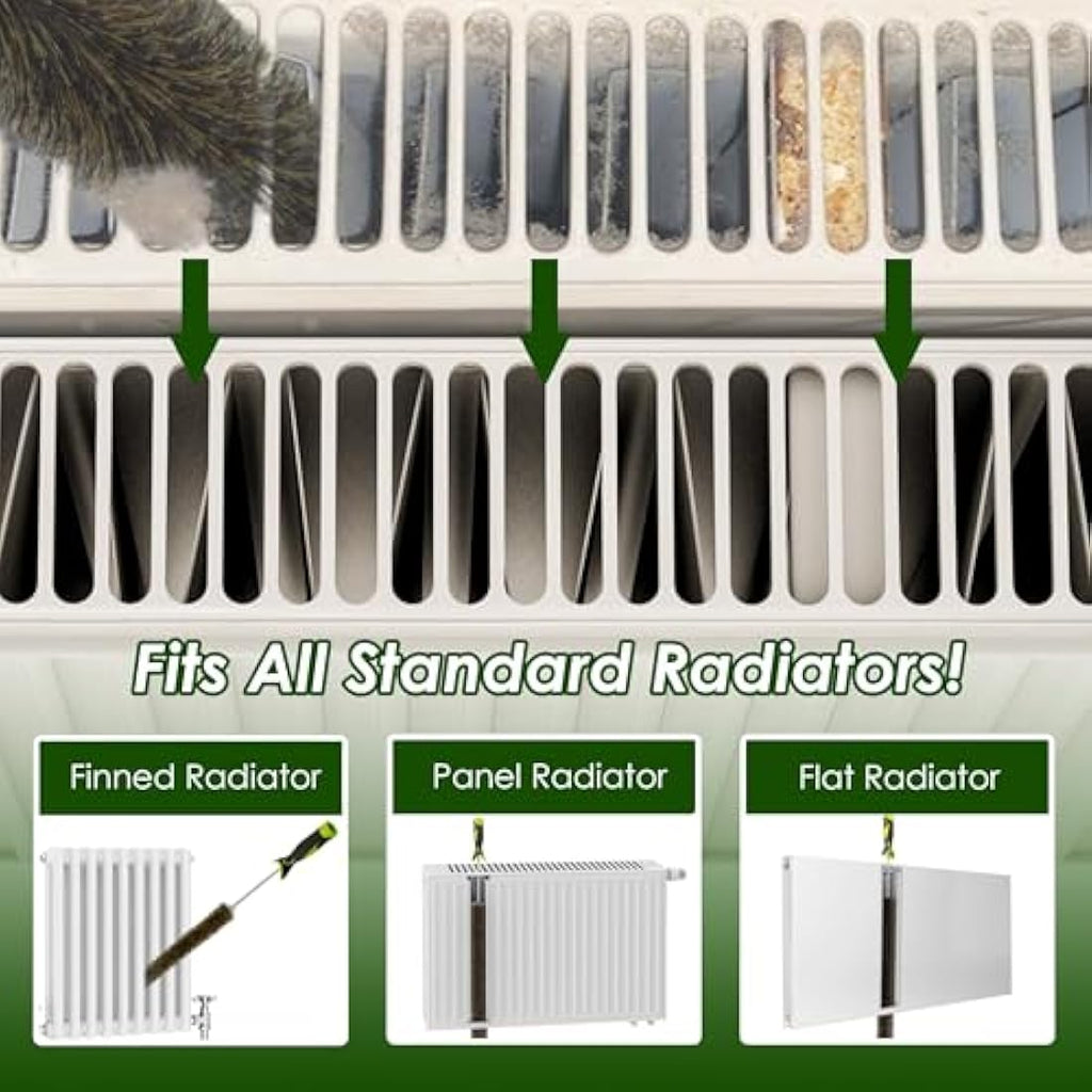 81cm Radiator Cleaner Brush | Flexible Natural Boar Bristles