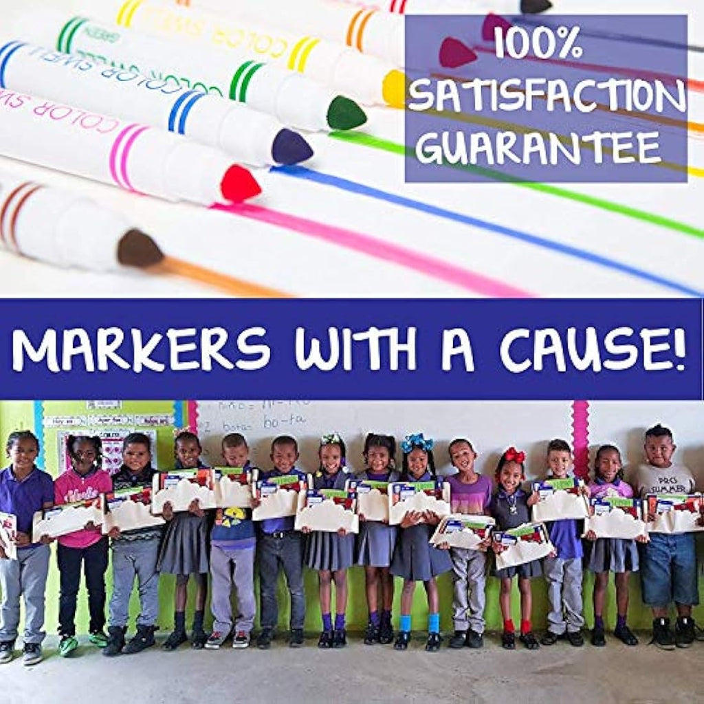 Color Swell Washable Markers Bulk Pack - 10 Sets of 8 Vibrant Colors