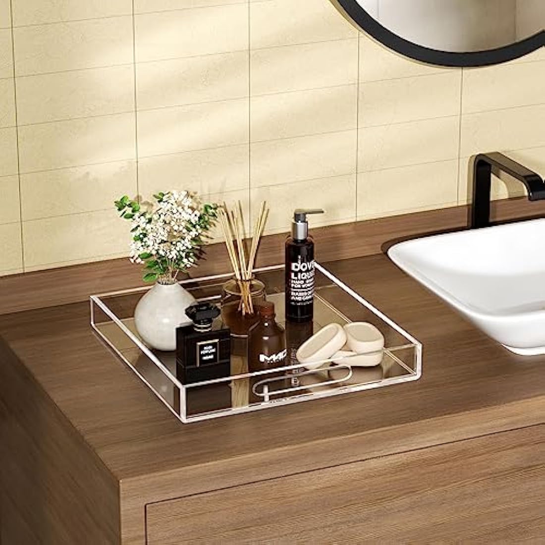 Acrylic Serving Tray | 12x16 Spill-Proof Coffee Table Tray