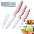 Jolof Store 3-Piece Pink Ceramic Knife Set – Veggie, Fruit & Peeling