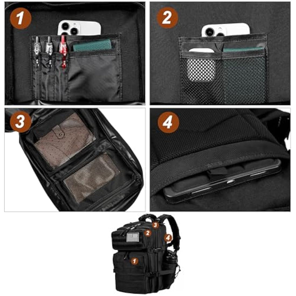 LHI 45L Military Tactical Backpack – Waterproof Molle Assault Rucksack