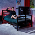 X Rocker Basecamp Single Gaming Bed with Rotating TV Mount - Black Metal