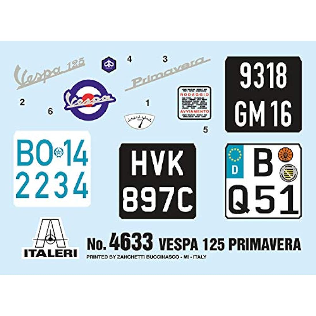 Italeri Vespa 125 Primavera - Detailed 1:10 Scale Model Building Kit