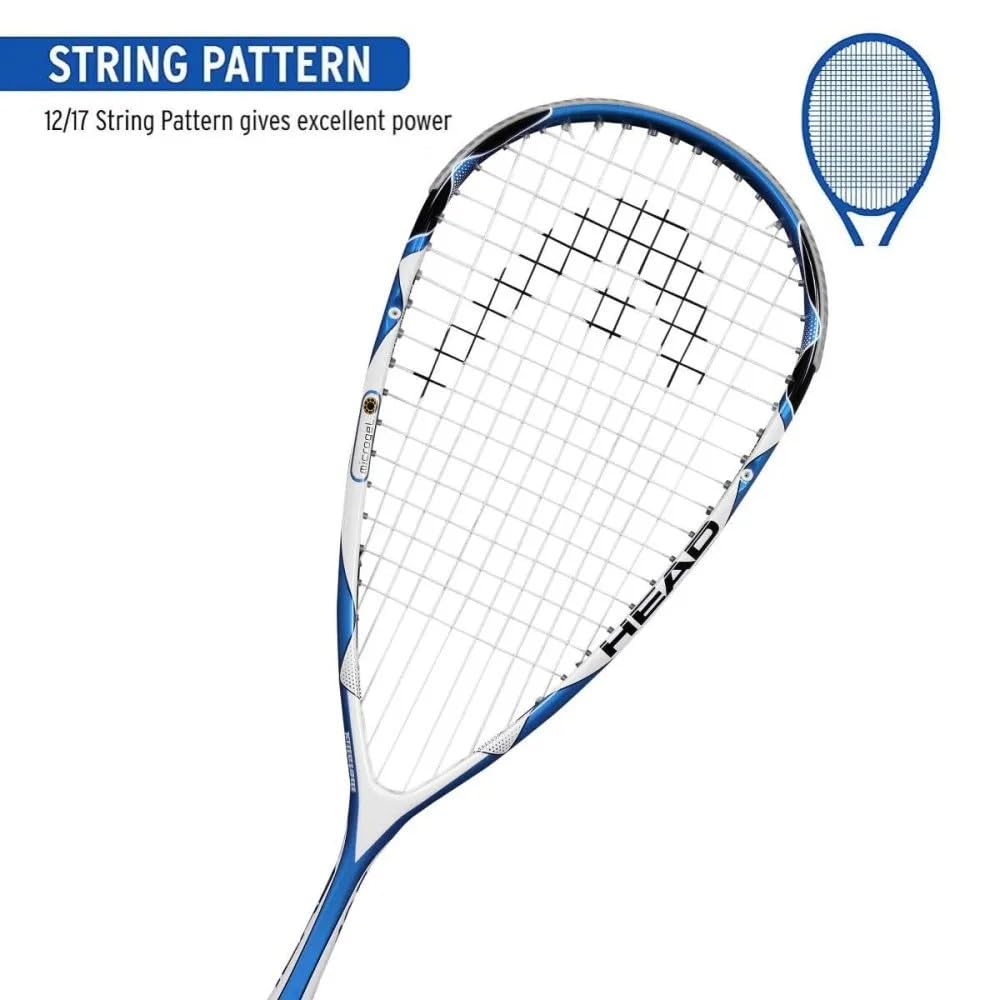 HEAD Microgel 125 Squash Racquet – Head Heavy 125g Frame - Blue/White