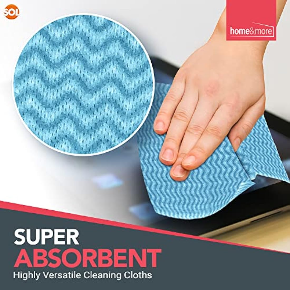 SOL 500pk All Purpose Cleaning Cloths – Blue Disposable J Cloths