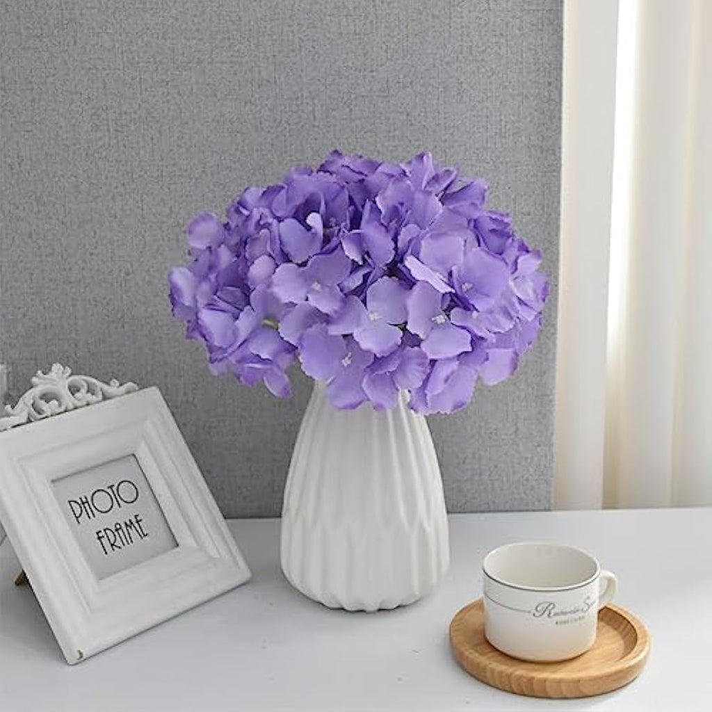 FagusHome 30 Pcs Silk Hydrangea Heads with Stems for Wedding Decor