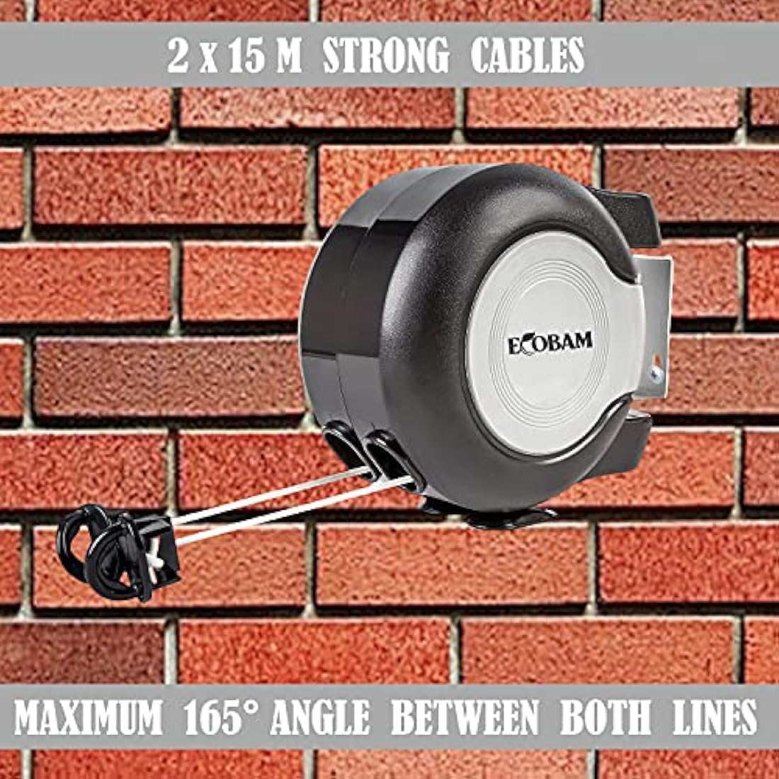 EcoBam Retractable Double Clothes Line – 30m Heavy Duty Wall Mounted