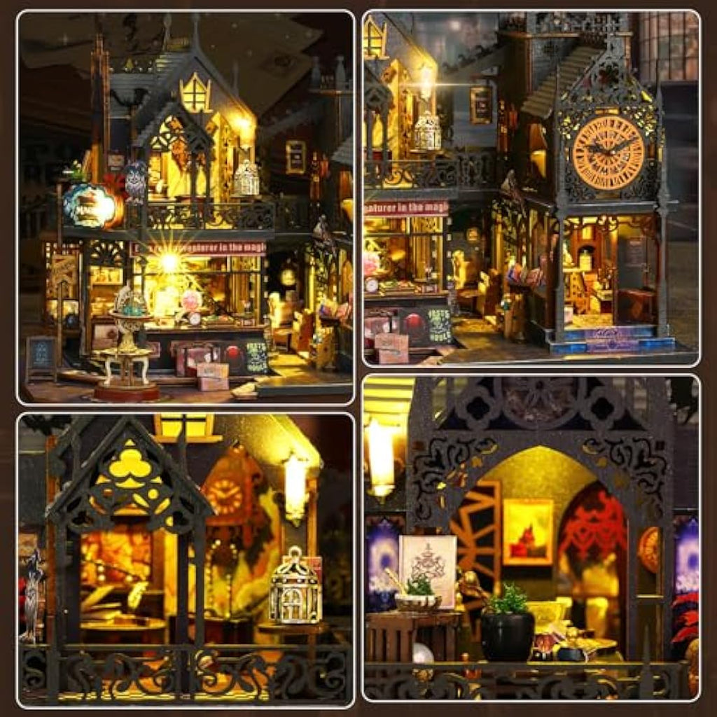 Jolof Store DIY Miniature Dollhouse Kit – Holo Magic City Wooden House
