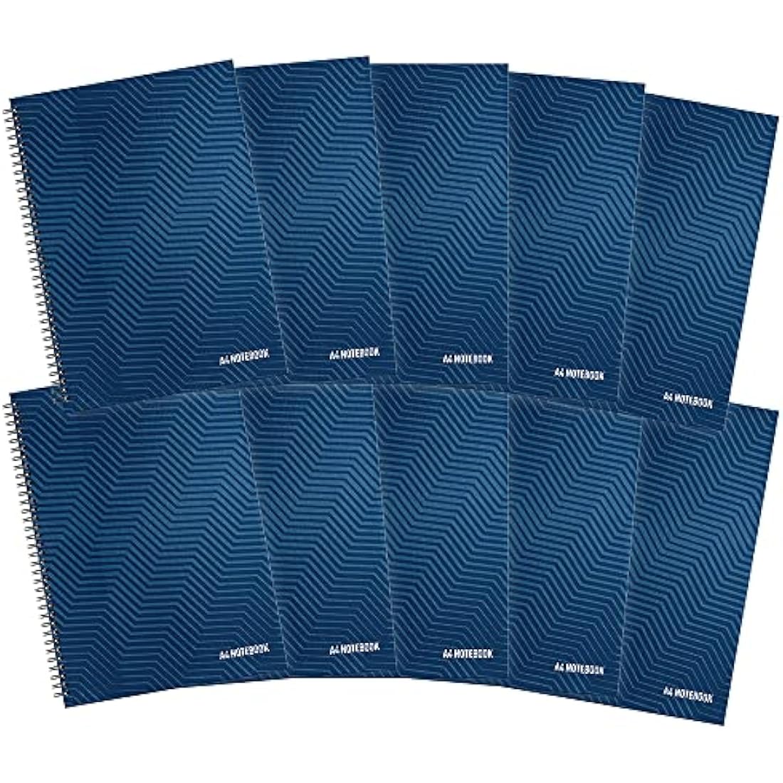 Summit A4 Wirebound Hardback Notebook, Ruled, Blue, 10 Pack