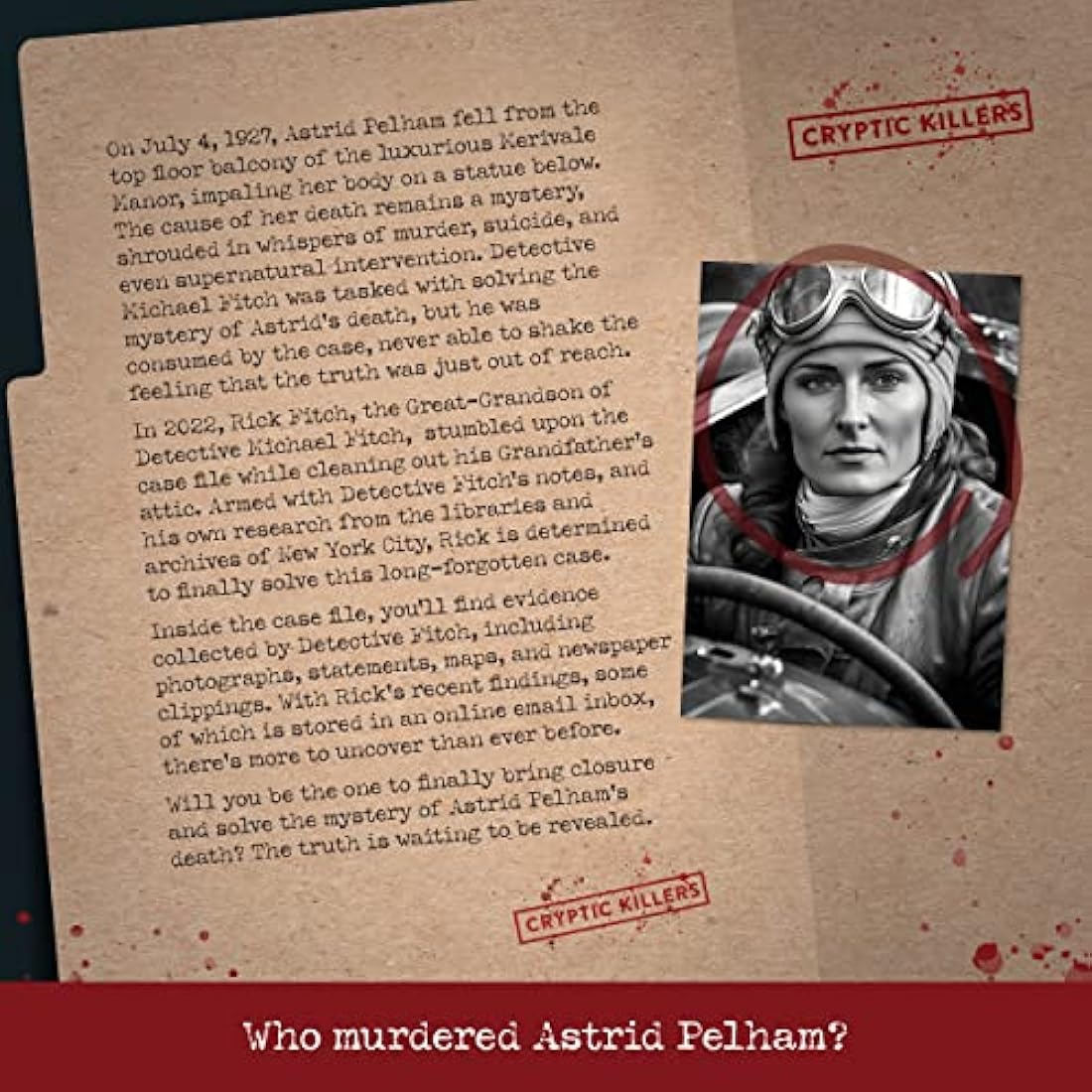 Cryptic Killers Murder Mystery Game – Murder at Merivale Manor Cold Case