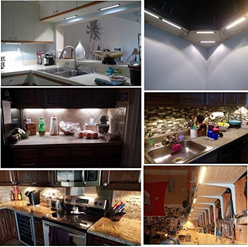 AlBOO Dimmable LED Under Cabinet Kitchen Lights – 6000K 4 Pack Kit