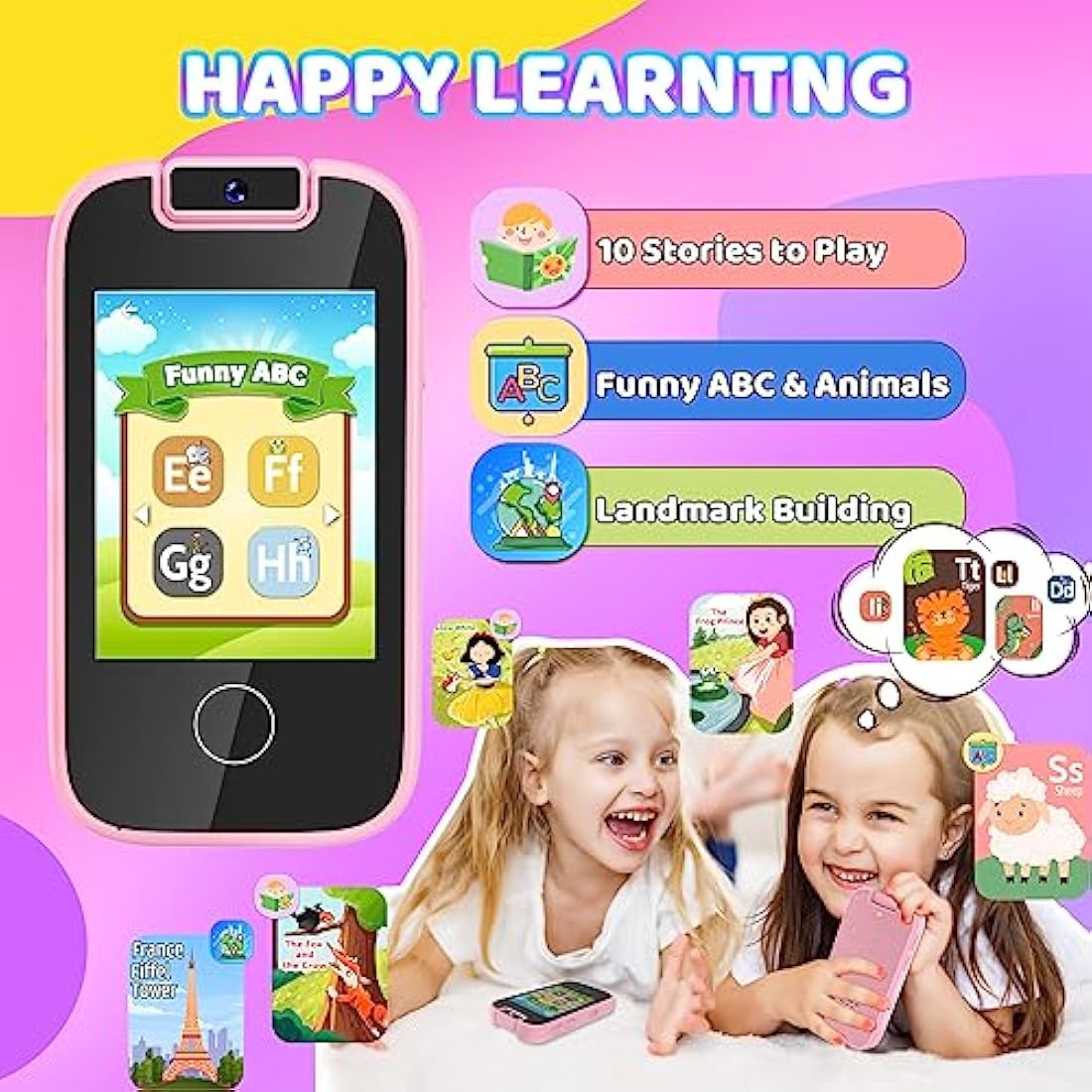 Jolof Store Kids Smart Phone | Dual Camera MP3 Player Toy for Girls 3-8