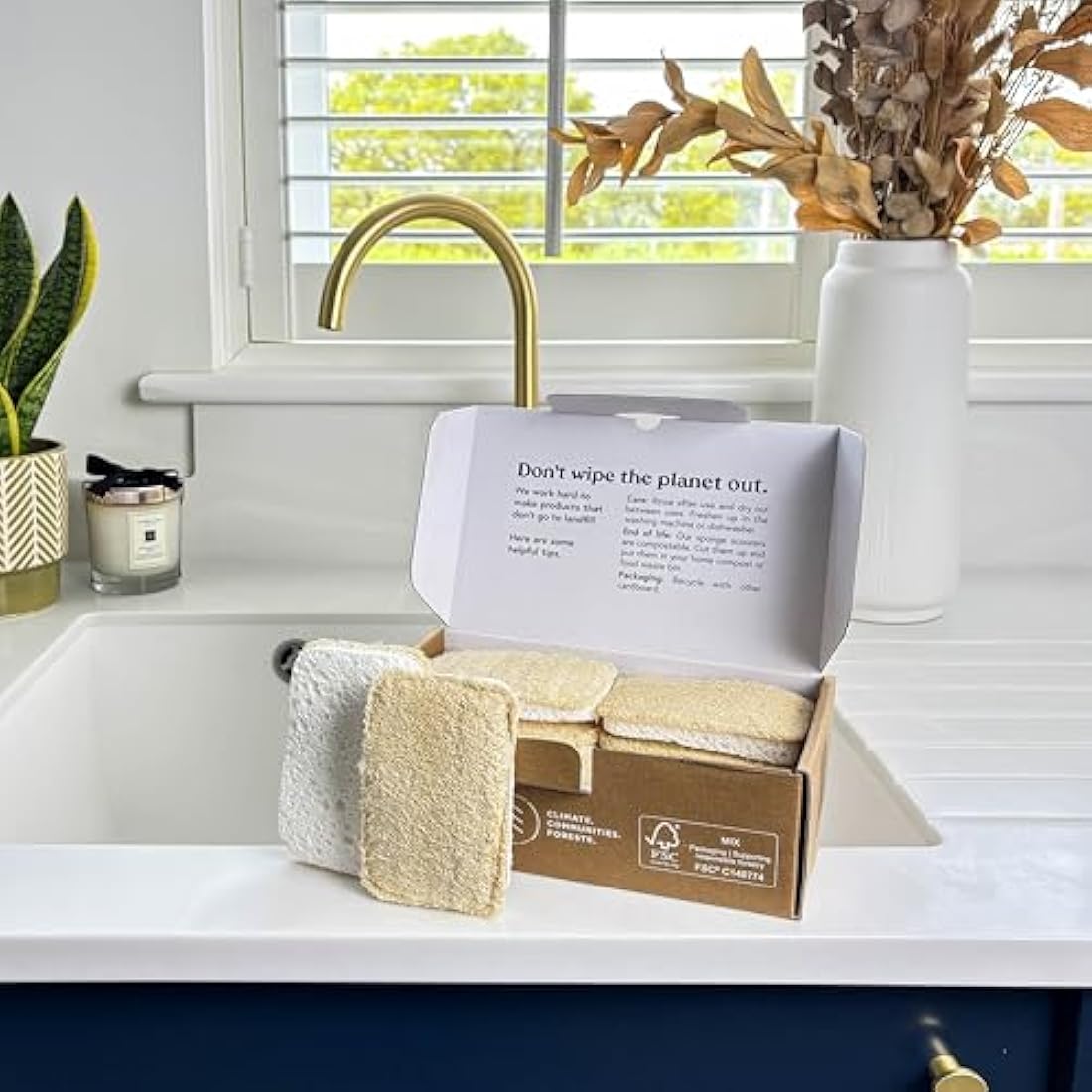 Seep Eco Sponges – 12 Pack Compostable Loofah & Cellulose Scourers