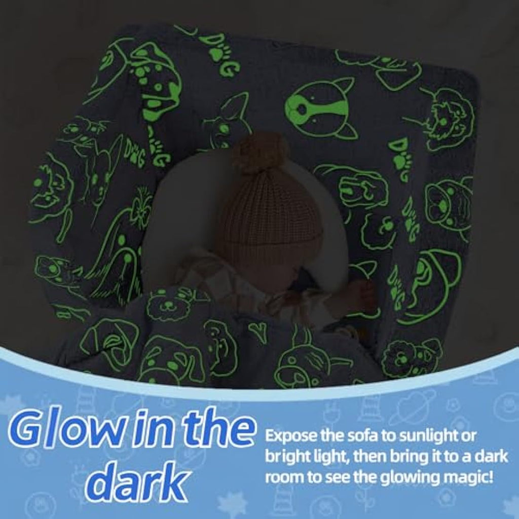 MeMoreCool Kids Glow in The Dark Sofa – Plush Foldable Toddler Lounger