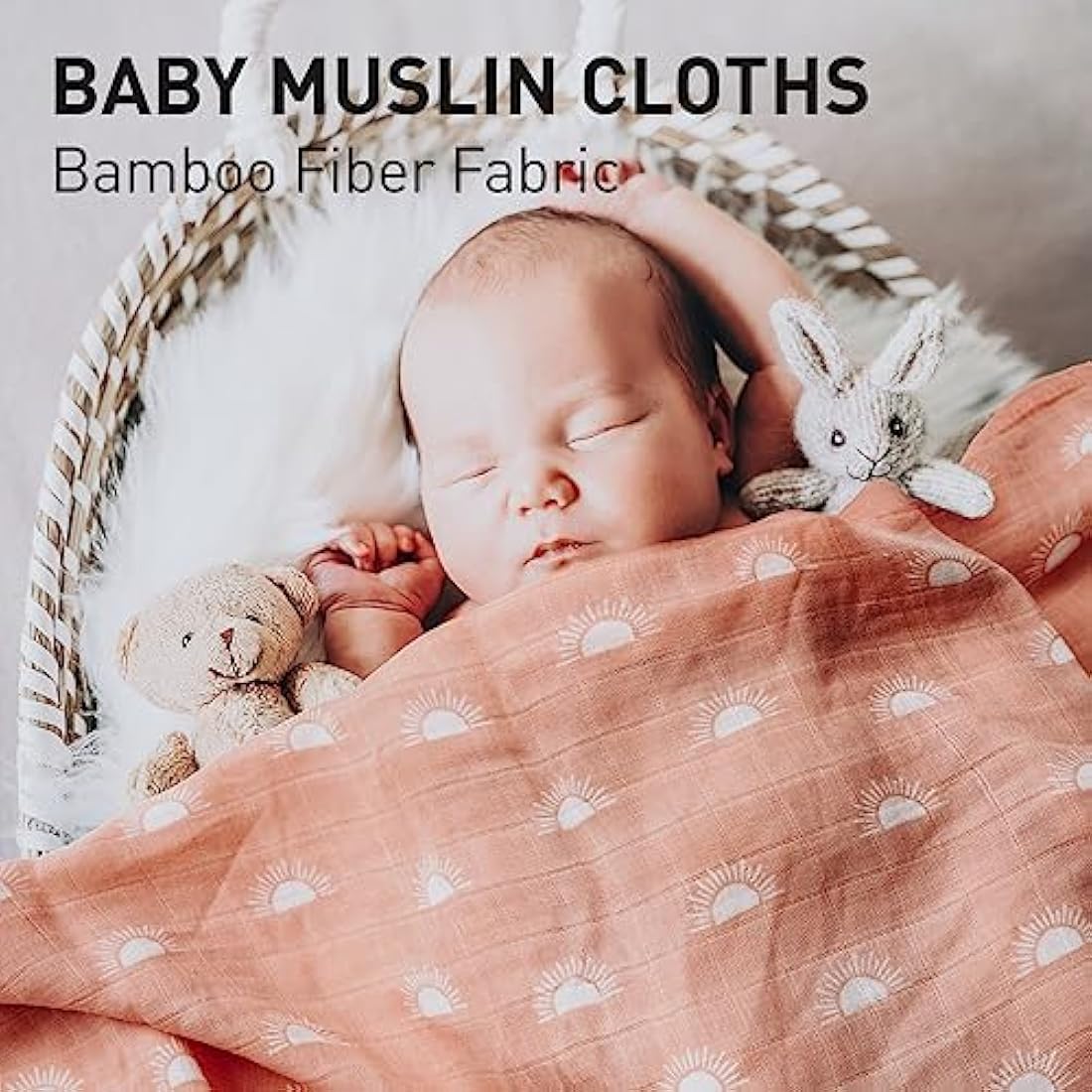 Bamboo Muslin Squares - 6 Pack 70x70cm Cotton Burp Cloths