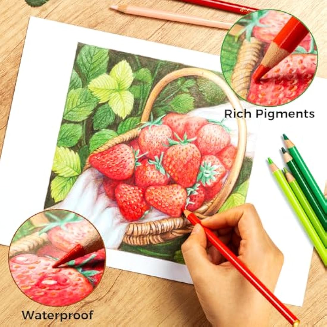 Ohuhu 72 Colouring Pencils | Oil-Based Soft Core Professional Set