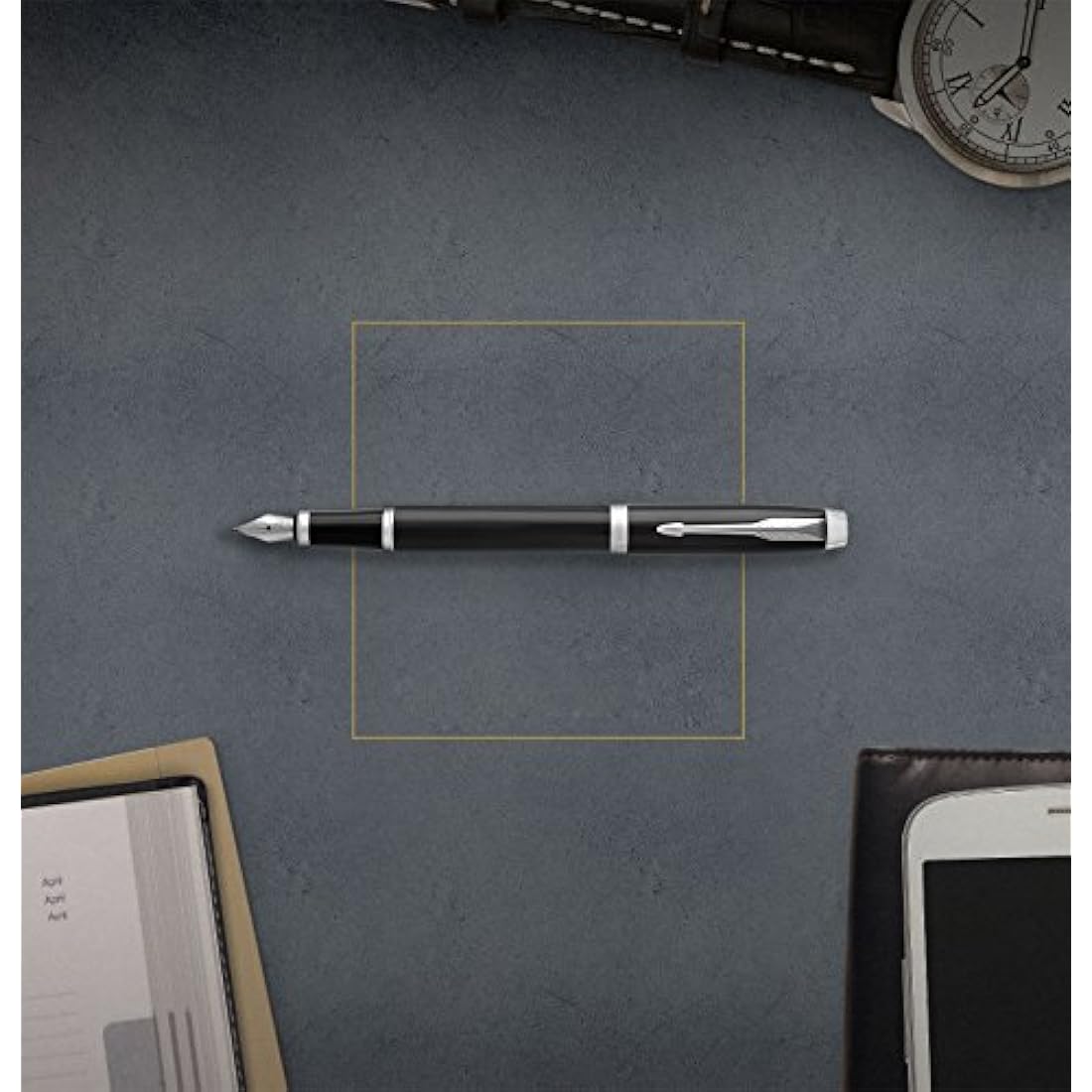 Parker IM Fountain Pen - Black Lacquer with Chrome Trim, Fine Nib