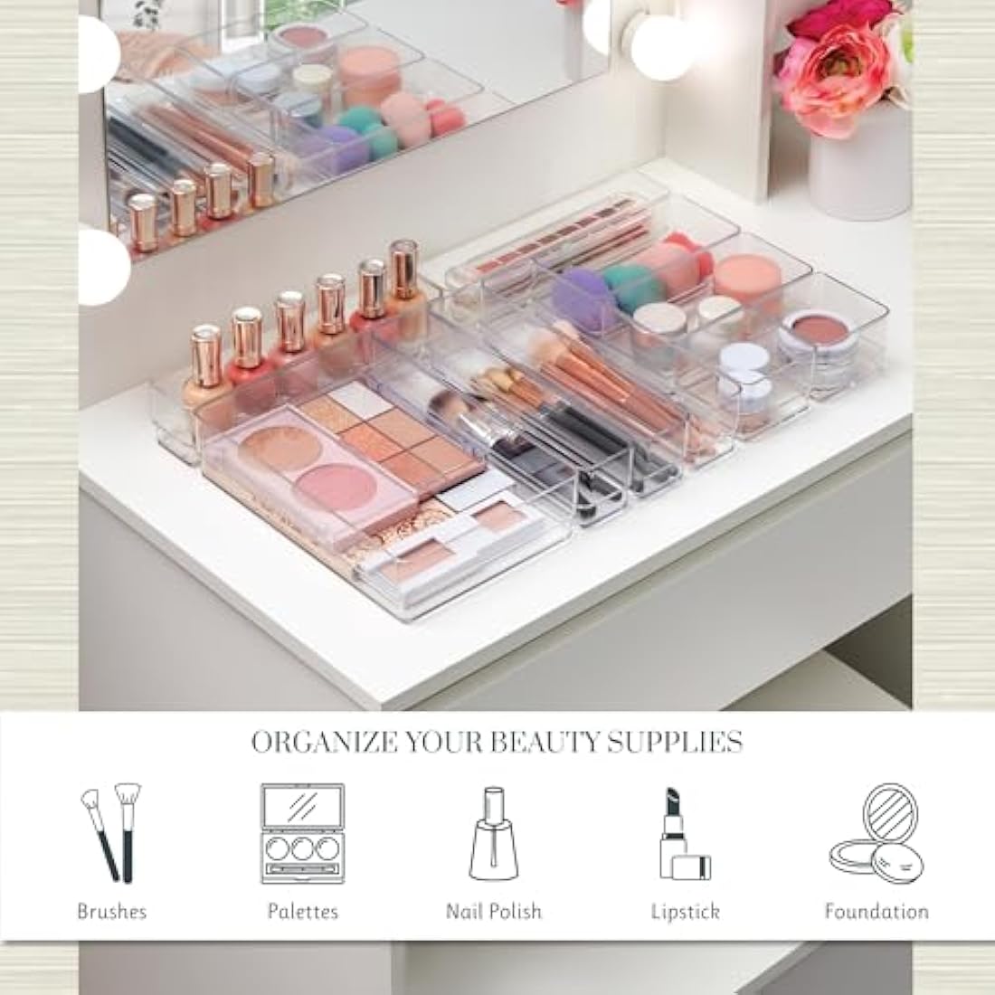 STORi SimpleSort 10-Piece Clear Stackable Drawer Organizer Set