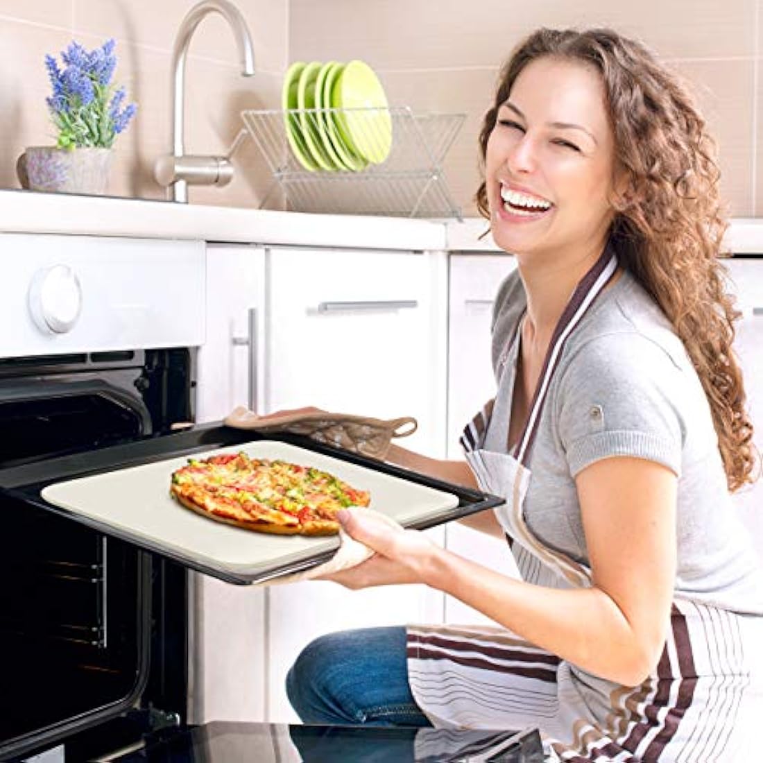Joeji's Kitchen Pizza Stone and Peel Set – 30x38cm Cordierite for BBQ