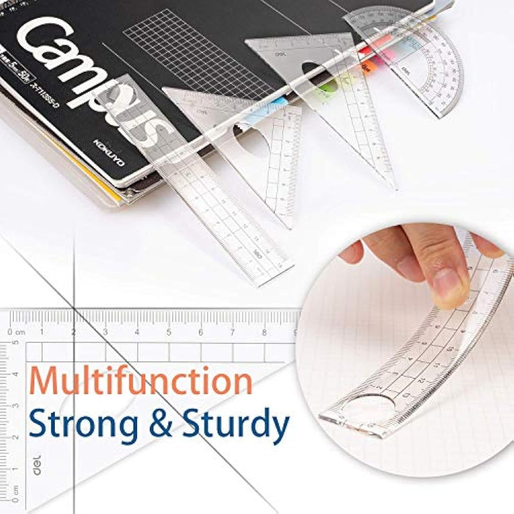 Jolof Store 10-Piece Geometry Math Set with Compass and Rulers