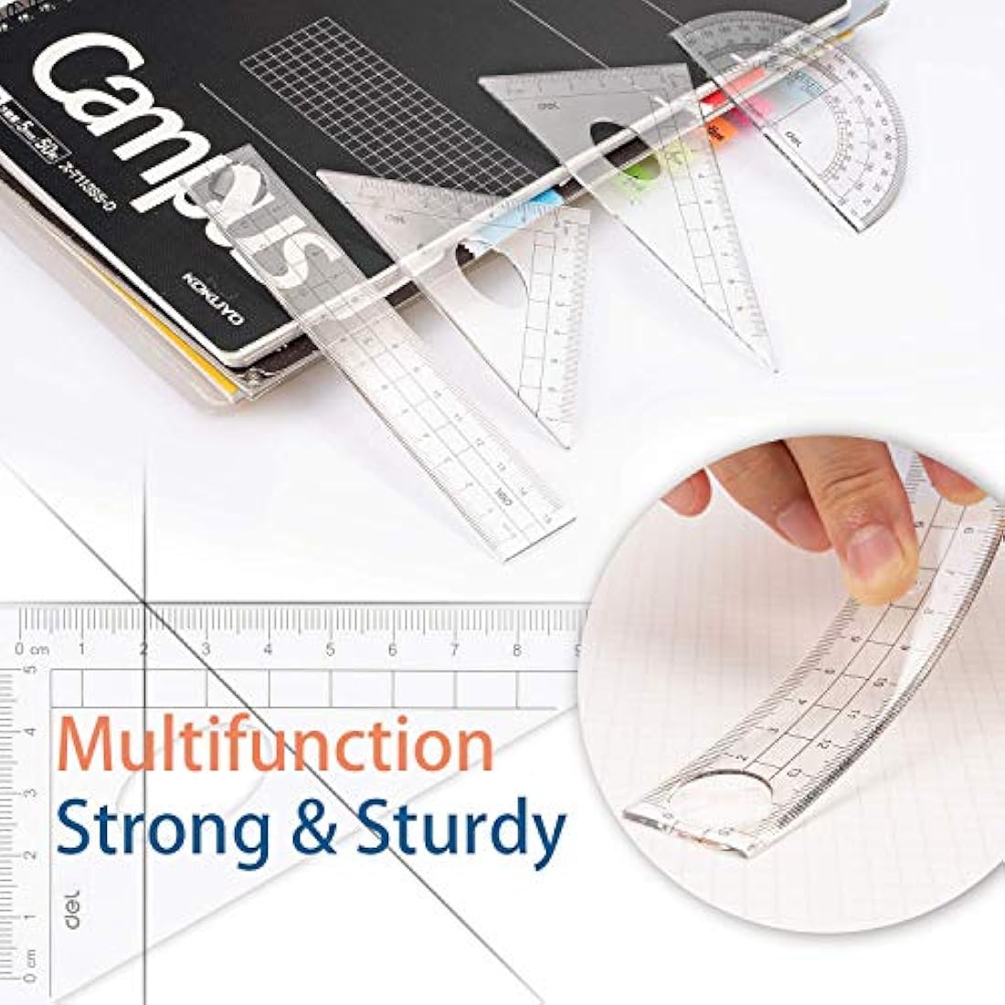 Jolof Store 10-Piece Geometry Math Set with Compass and Rulers
