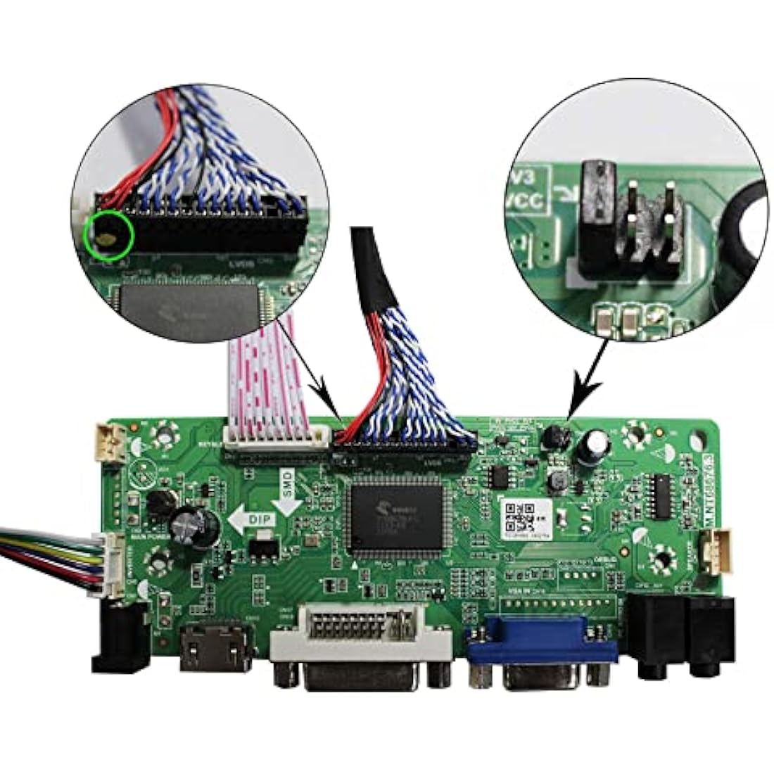 VSDISPLAY DVI VGA Audio LCD Controller Board for 21.5-27" 30-Pin LVDS Screen