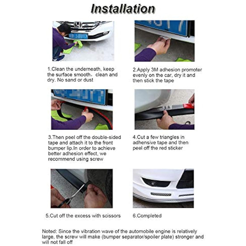 Universal Front Bumper Lip Spoiler – 2.5M Car Splitter Strip