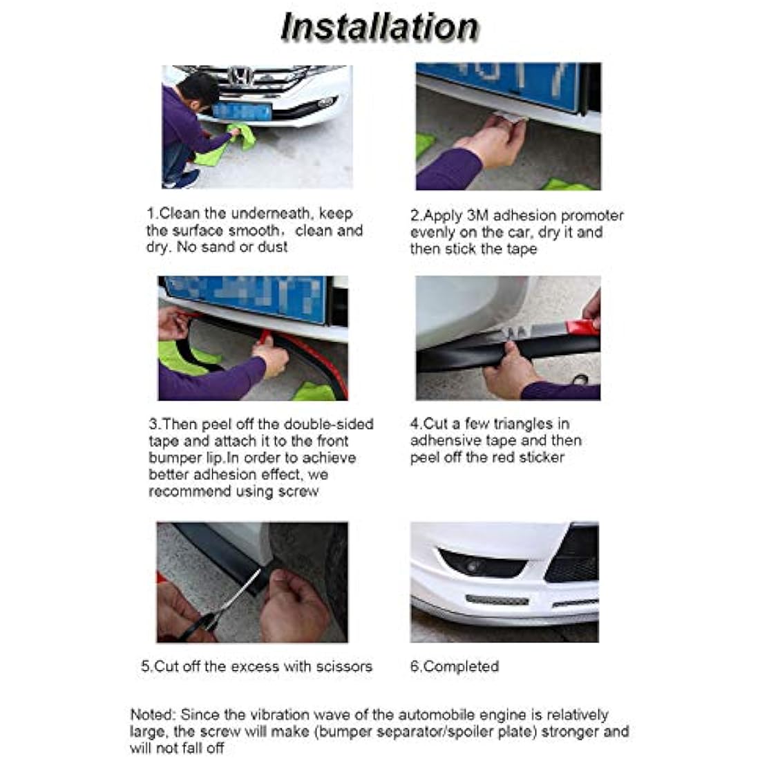 Universal Front Bumper Lip Spoiler – 2.5M Car Splitter Strip