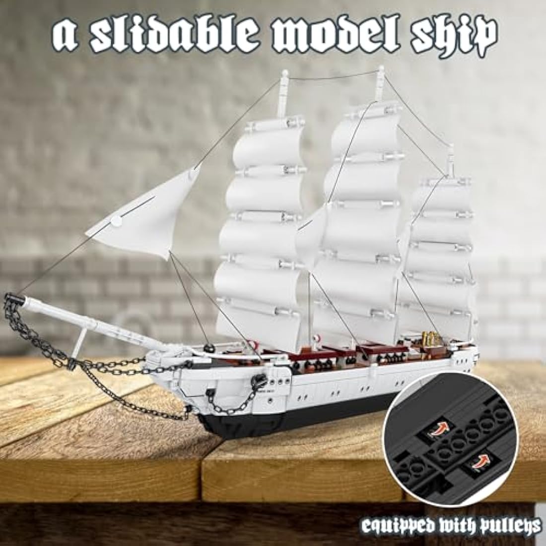 JMBricklayer White Swan Pirate Ship Building Blocks Set - 1672 Pieces