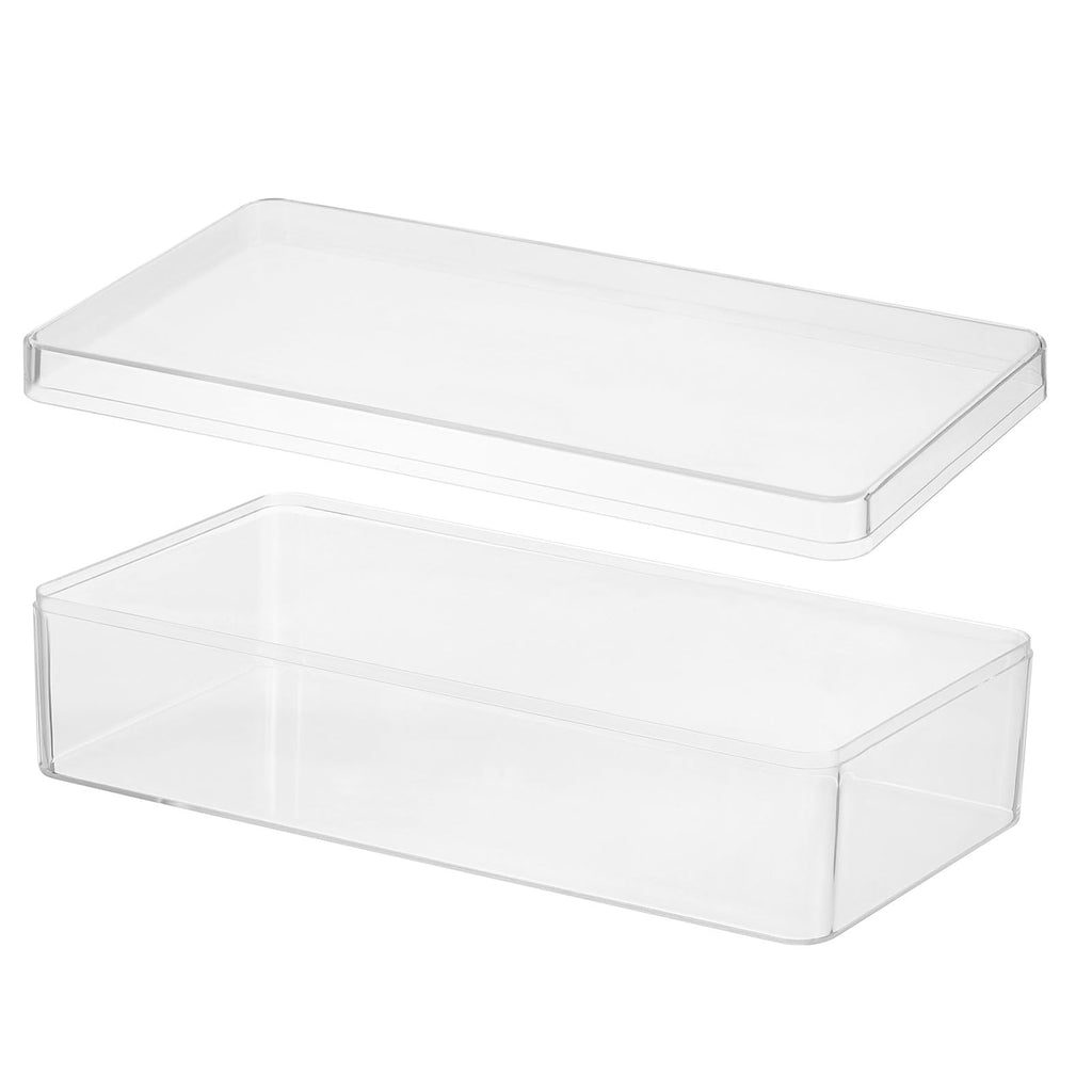 PATIKIL Acrylic Box with Lid 9.06" x 4.72" x 2.36", Clear Acrylic Display Boxes Plastic Square Cube Containers Storage Organizer for Candy Tiny - image 1