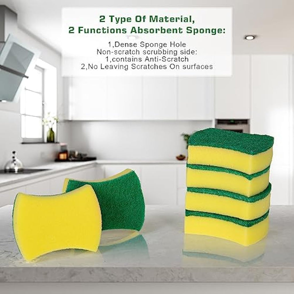 Jolof Store Kitchen Scrub Sponges – 300 Pack Eco Non-Scratch Dish Pads