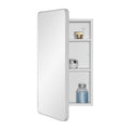 Fundin Metal Bathroom Mirror Cabinet – Matte White Storage, 30x55cm