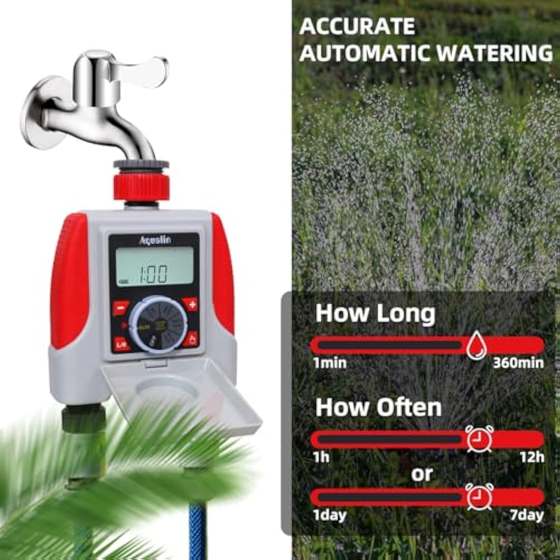 Aqualin Dual Outlet Water Sprinkler Timer – IP54 Waterproof Garden Controller