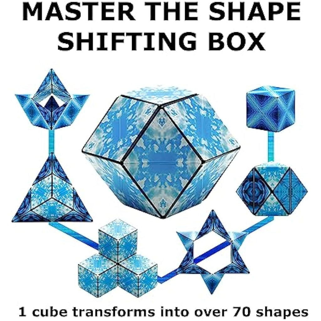 Shashibo Shape Shifting Magnetic Fidget Cube - Blue Planet Sensory Toy