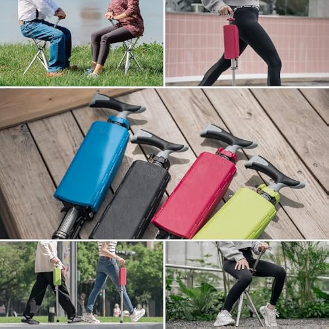 Ta-Da Chair – Lightweight Walking Stick with Seat & Foldable Tripod Stool
