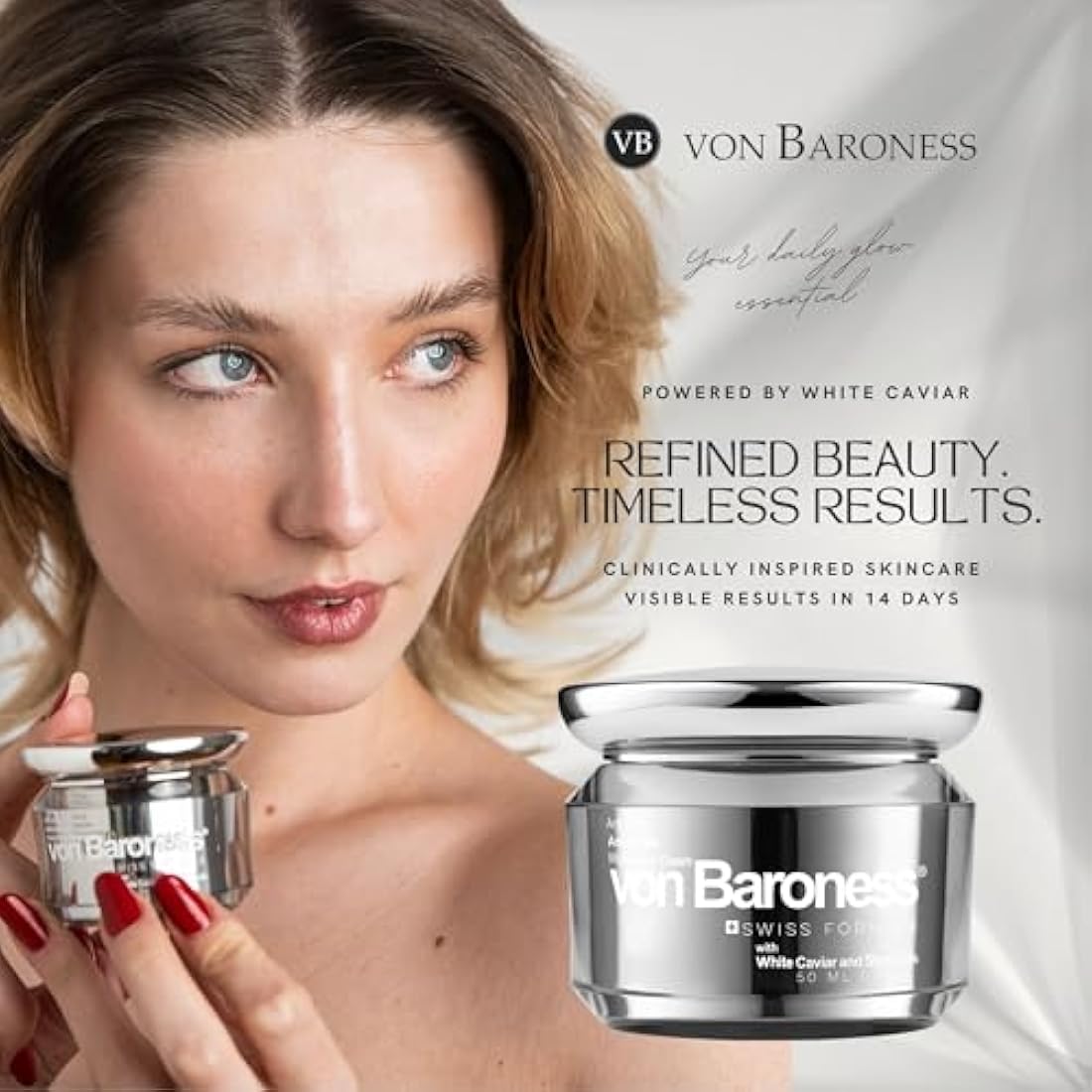 Von Baroness Anti-Aging Face Cream | White Caviar & Retinol Moisturizer