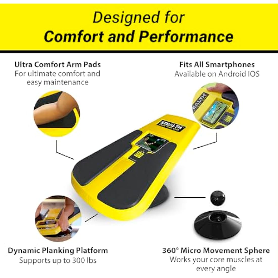 Stealth Core Deluxe Trainer – Interactive Plank Board for Home Fitness