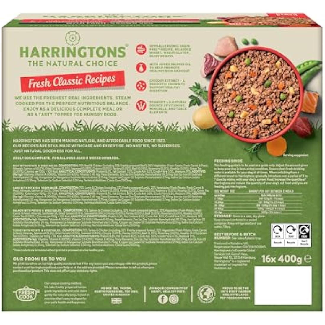Harringtons Grain Free Wet Dog Food Bumper Pack - 16x400g Mixed