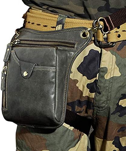 Leather Drop Leg Bag – Motorcycle Thigh Waist Fanny Pack