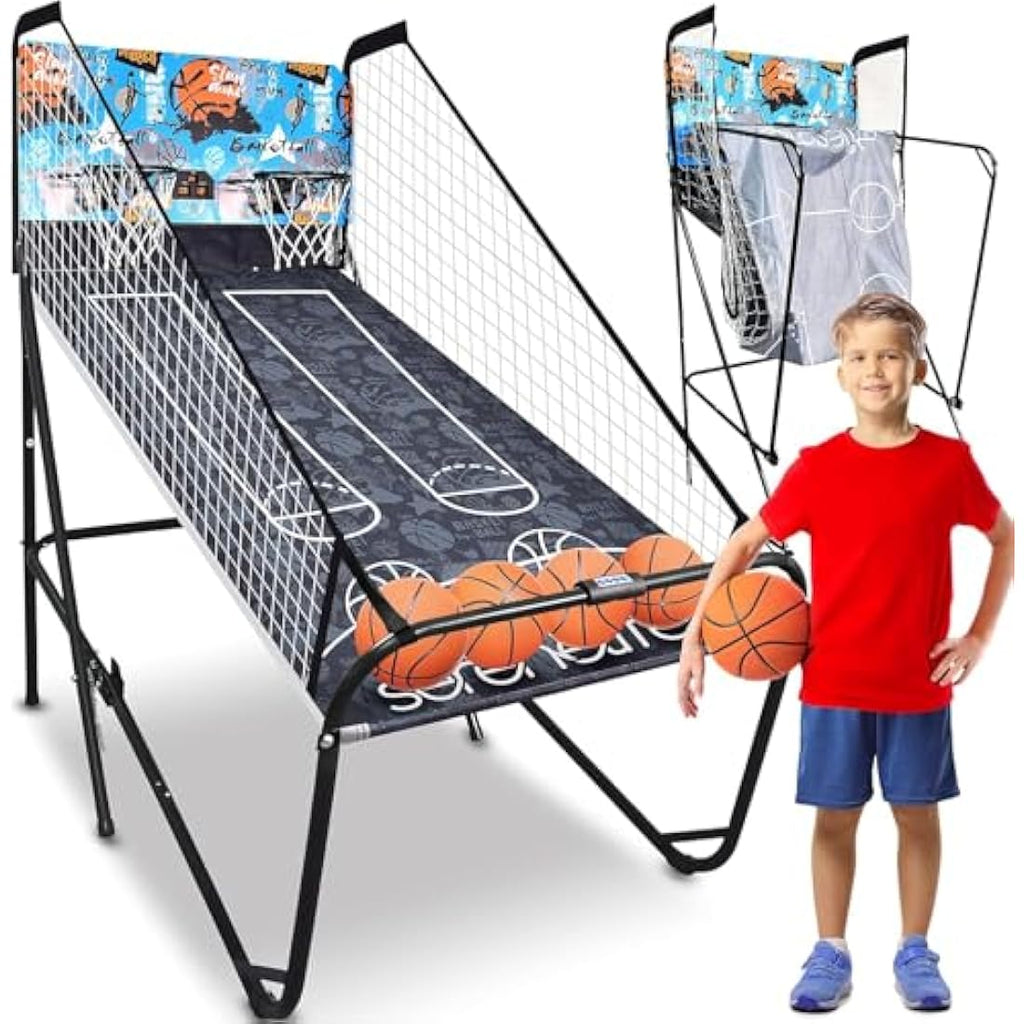 SereneLife Dual Hoop Basketball Shootout Arcade Game with LED Scoreboard