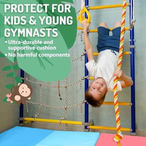 PhysKcal 5-Panel Folding Gymnastics Tumbling Mat | 6.4ft Thick Exercise Mat