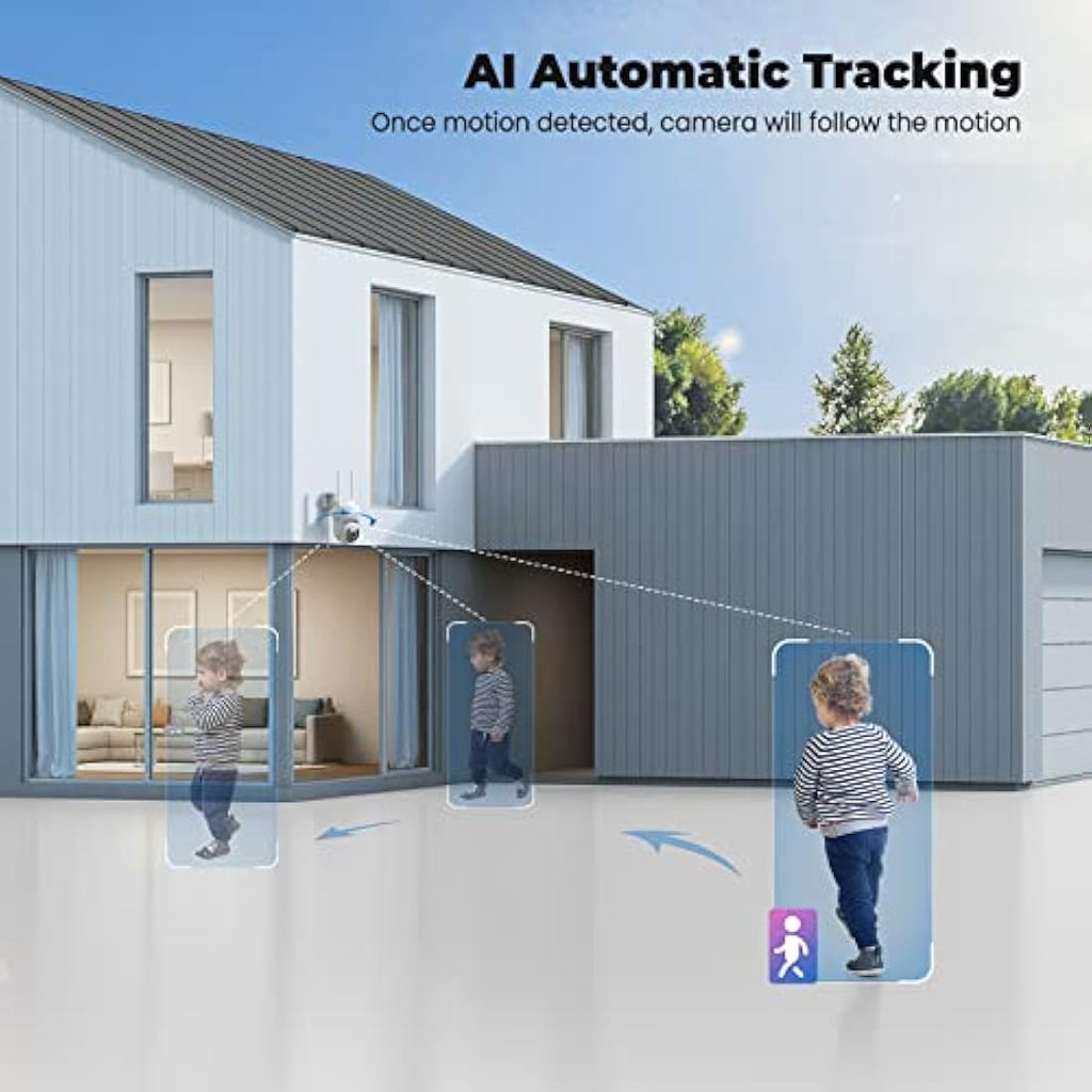 Codnida 2K Outdoor Security Camera – 360° PTZ WiFi CCTV with Human Detection