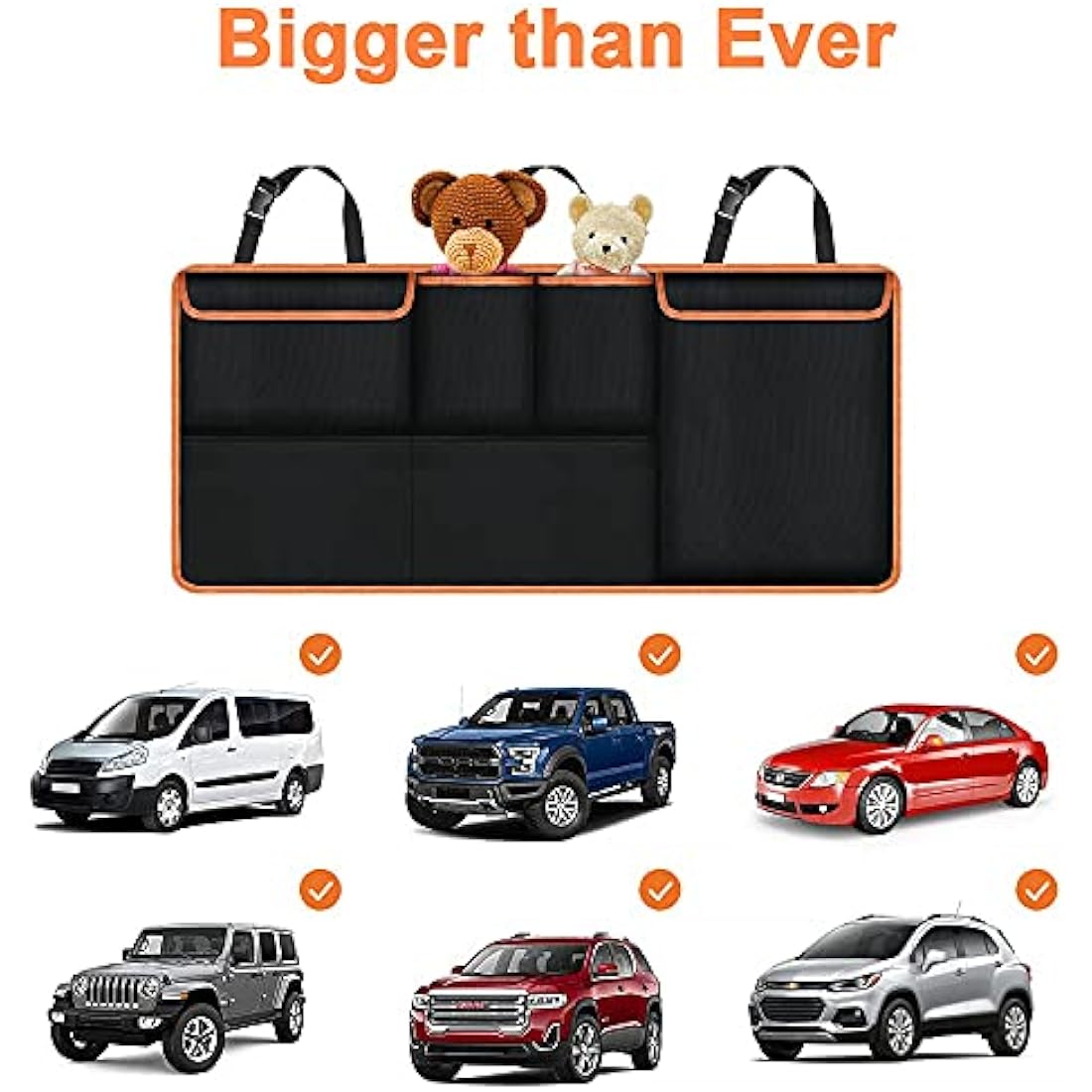 URAQT Car Boot Organiser | Waterproof 600D Oxford Backseat Storage (100x45cm)