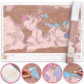 Luckies of London Rose Gold World Scratch Map – UK Made Travel Decor