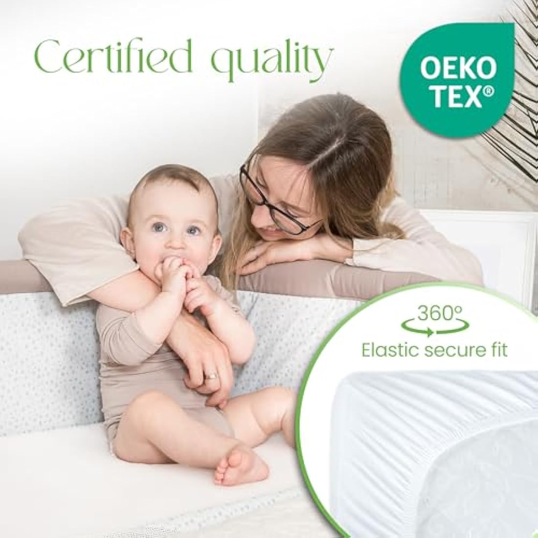 Jolof Store Waterproof Bamboo Crib Mattress Protector – 50x90cm