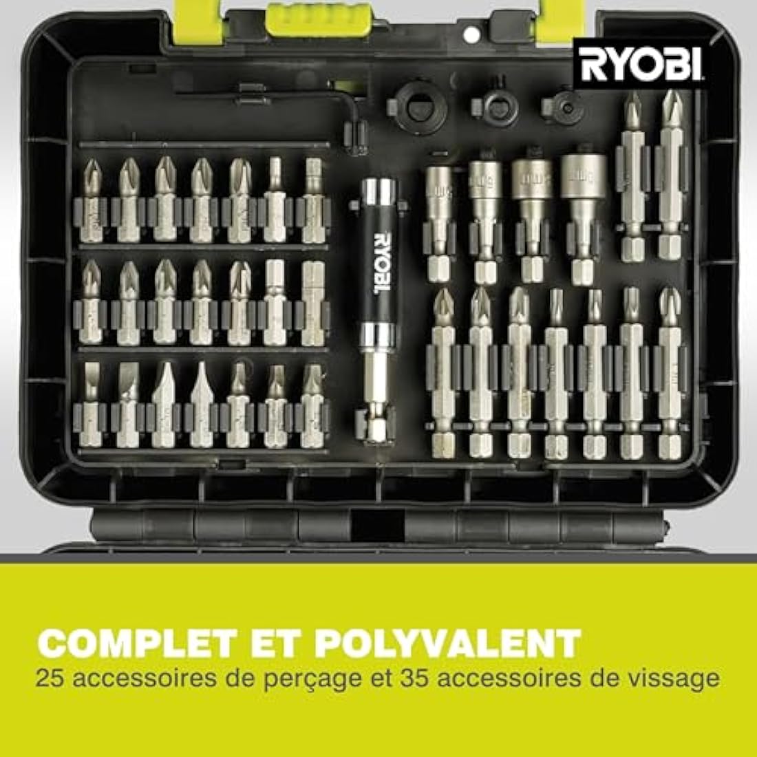 Ryobi RAK60DDF 60-Piece Drill and Screwdriver Bit Accessory Set