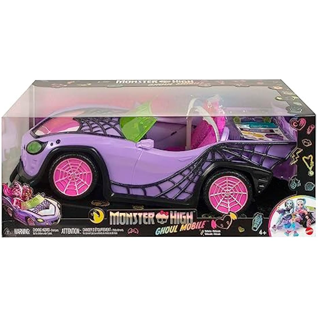 Monster High Ghoul Mobile Toy Car | Purple Convertible with Pet