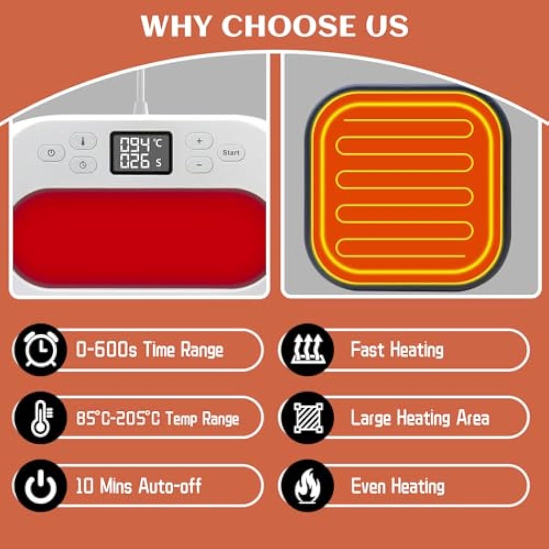 9" x 9" Heat Press Machine – Portable Sublimation & HTV Iron