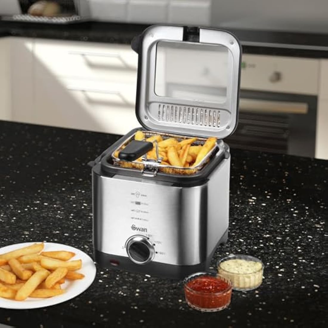 Swan SD6060N 1.5L Stainless Steel Deep Fryer with Viewing Window